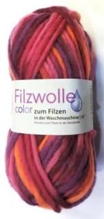 Filzwolle color - Orange-fuchsia-lila multicolor 2614-30