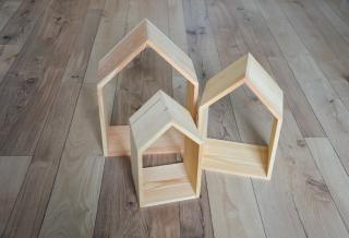 drevené domčeky - set bez zadnej steny