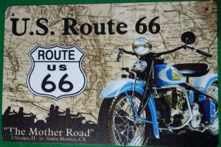 Plechová tabuľka - Route 66
