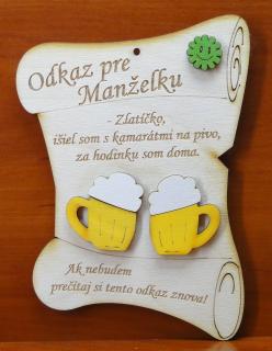 Veselá drevená tabuľka - Pivo