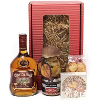 DARČEKOVÝ BOX  RED PARTY  (Výborná voľba pri výbere darčeka pre mužov. Naozaj originálny a štýlový balíček pre vyznávačov dobrého rumu.)