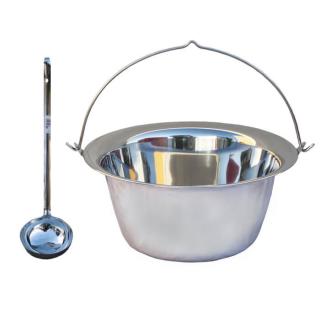 Goulash Cauldron kotlík na guláš nerez 0,8 mm 22 l INOX, Goulash Cauldron naberačka nerez INOX