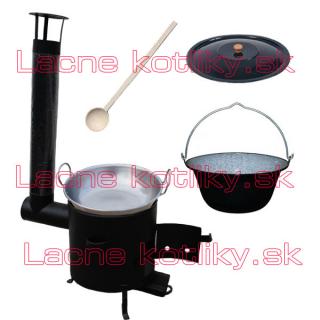 Goulash Cauldron kotlík na guláš smalt 1,2 mm 13 l, BBQ panica železo 36 cm, Goulash Cauldron kotlina 36 cm CLASSIC KOV, Goulash Cauldron pokrievka smalt 40 cm, vareška 50 cm SMREK