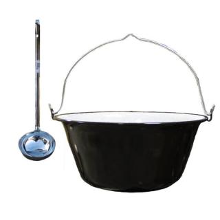 Goulash Cauldron kotlík na guláš smalt 16 l, Goulash Cauldron naberačka nerez INOX