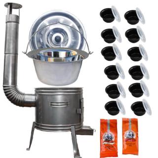 Green home kotlík na guláš nerez 0,8 mm 22 l INOX, Green home pokrievka nerez INOX, Green home nerezová kotlina 42 cm TOPLUX, paprikové korenie na guláš 2 x 100 g, plastové boxy (misky) 12 ks 1000 ml