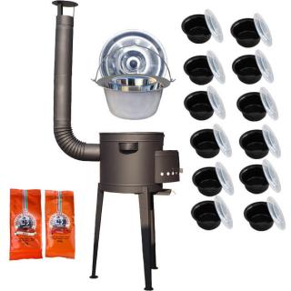 Green home kotlík na guláš nerez 0,8 mm 22 l INOX, Green home pokrievka nerez INOX, Green home vysoká žiaruvzdorná kotlina 42 cm PLUS 600, paprikové korenie na guláš 2 x 100 g, plastové boxy (misky) 12 ks 1000 ml