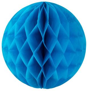 Dekoračná papierová guľa modrá 15cm