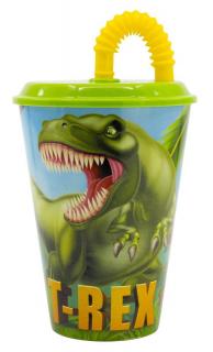Dinosaur T-Rex pohár so slamkou (430 ml)