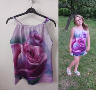 Dievčenská tunika / šaty RUŽA fialová - 8-14r.