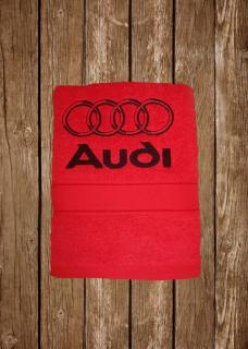 Osuška - Audi (Vyšívaná osuška - červená)