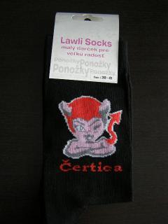 Ponožky-Čertica čierna (Vtipné ponožky)