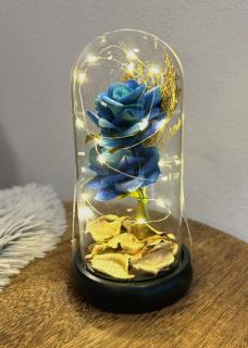 Svietiaca ruža modrá v sklenenej dóze