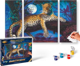 Afrika - leopard v noci (80 x 50 cm) (Maľovanie podľa čísel - Schipper)