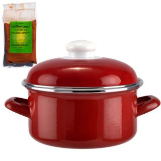 Green Home 85441 kastról smalt 5 L červený, pikantná zmes korenia 50 g Kotlíkový guláš