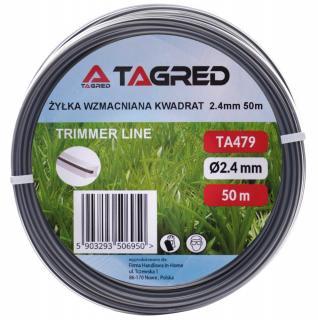 Tagred TA479 (Rezacia štvorcová struna pre krovinorez 2,4 mm x 50 m)