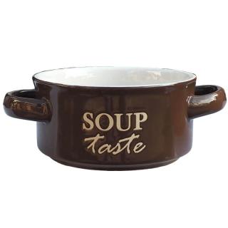 Keramická miska na polievku-hnedá SOUP (Keramická miska na polievku, hnedá SOUP)