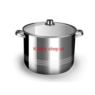 Nerezový hrniec 7 L + sklenená pokrievka (Kvalitný nerezový hrniec, objem 7 L + sklenená pokrievka)