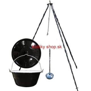 Smaltovaný kotlík 8 L + pokrievka + stojan (Smaltovaný kotlík 8 L + pokrievka + stojan + pokrievka a naberačka zdarma)