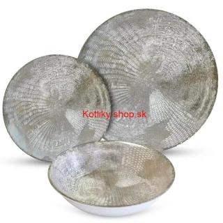 Súprava keramických tanierov 18 ks GREY (Luxusná súprava 18 kusov keramických tanierov GREY)