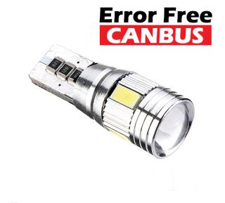 LED auto žiarovka 6 SMD 5630 T10 + čočka