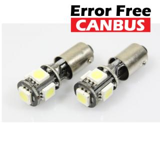 LED AUTO ŽIAROVKA T4W BA9S 5 SMD 5050 1.5W Canbus