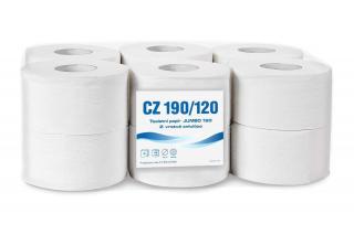 Biely toaletný papier JUMBO 2vr., 120m - 12 ks