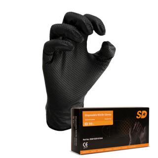 Jednorazové nitrilové rukavice SD Grip čierné 50 ks XL