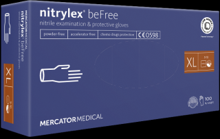 Jednorazové nitrilové zdravotnícke rukavice Mercator NITRYLEX BEFREE 100 ks XL