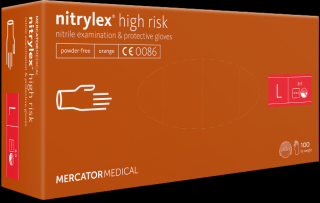 Jednorazové nitrilové zdravotnícke rukavice Mercator NITRYLEX High Risk 100 ks L