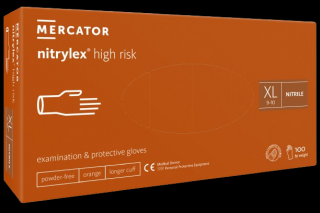 Jednorazové nitrilové zdravotnícke rukavice Mercator NITRYLEX High Risk 100 ks XL