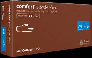 Latexové vyšetrovacie rukavice Mercator Comfort Powder-Free 100 ks M