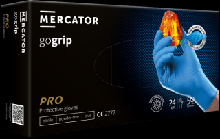 Ochranné nitrilové rukavice Mercator GOGRIP modré 50ks XXL