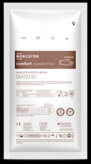 Sterilné elastické latexové rukavice Mercator COMFORT Powder-Free 2 ks 6,5