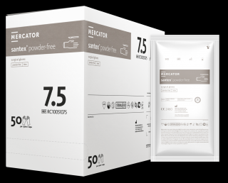 Sterilné operačné latexové rukavice Mercator SANTEX Powder-Free 100 ks 7,5