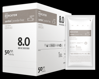 Sterilné operačné latexové rukavice Mercator SANTEX Powder-Free 100 ks 8,0