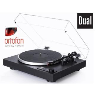 Dual CS 429 High Fidelity + Ortofon 2M RED Čierna (Plne automatický gramofónový prístroj pre náročných poslucháčov so vstavaným PHONO predzosilňovačom a prenoskou Ortofon 2M)