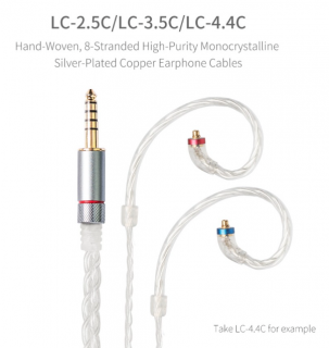 FiiO LC-2.5C (Špičkový symetricky kábel, dĺžka 120 cm, vodiče celkovo 152 drôtov v 8 zväzkoch, konektor 2,5 Jack 4-pin zahnutý pozlátený)