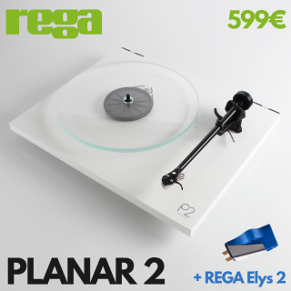 Rega Planar 2 + Elys 2 Biela (Rega Planar 2 je gramofón vyvinutý spoločne s vyšším modelom Planar 3 / Montované s prenoskou ELYS 2 v hodnote 220 eur.)