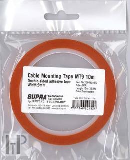 SUPRA  mounting tape MT9  10M (Vysokopevnostní oboustranná lepící páska - xtrémně pevné trvanlivé spoje - pro fixaci plochých reproduktorových kabelů.)