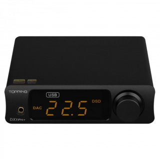 Topping DX3Pro+ Čierna (D/A prevodník, slúchadlový zosilňovač, Bluetooth prijímač a predzosilňovač s certifikáciou HiRes Audio aj HiRes Audio Wireless.)