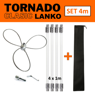 TORNADO CLASIC LANKO rotačná komínová kefa čistič komína set 4 m (Komínová kefa lanko na odstránenie dechtu, na čistenie komína)