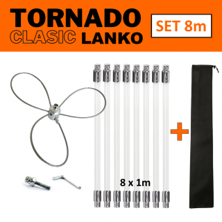 TORNADO CLASIC LANKO rotačná komínová kefa čistič komína set 8 m (Komínová kefa lanko na odstránenie dechtu, na čistenie komína)