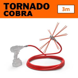TORNADO COBRA rotačná komínová kefa čistič komína set 3 m (Rotačný čistič komína, kefa vyčistí akýkoľvek tvar , priemer komínov a dymovodu pre všetky typy a druhy komínov a dymovody, vhodné aj pre nerezové komíny. Hobby náradie.)