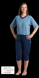 Pyžamo/overal pre ošetrovanie inkontinentných, unisex (Pyžamo s krátkym rukávom)
