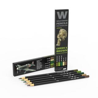 GREEN &amp; BROWN: Shading &amp; effects set AK10040