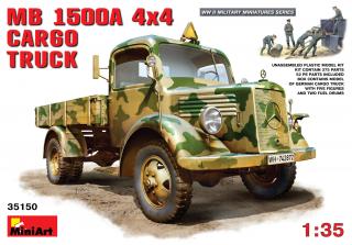 MB 1500A 4x4 Cargo Truck / Nákladné vozidlo MB 1500 4x4 miniart 35150
