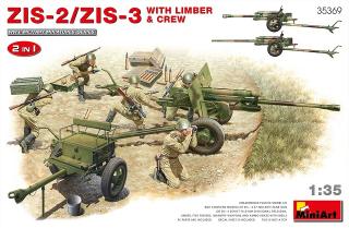 ZIS-2/ZIS-3 With LIMBER &amp; CREW. 2 IN 1 miniart 35369
