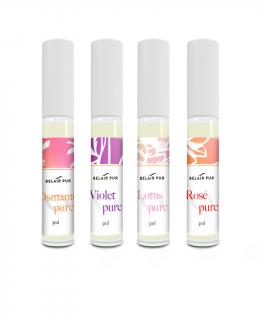 KVETINOVÁ SADA parfémov - 4 x 3 ml (Ukľudňujúca a harmonizujúca, vytvárajúca láskyplnú atmosféru, rozkvitnutá jarná lúka so sviežou kvetinovou vôňou a exotická sladko ovocná kvetinová vôňa.)