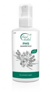PMS - MASÁŽNY OLEJ  pri bolestivej menštruácii, prekrvujúci - 100 ml (Vďaka svojim zložkám s vysokým podielom olejov bohatých na kyselinu gamalinolenovej uvoľňuje kŕče a svalové napätie vnútorných ženských orgánov. Môže zmierniť bolesti pred a pri)