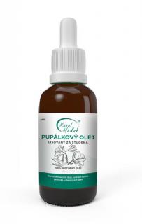 PUPALKOVÝ olej LZS - lisovaný za studena, s pipetou - 30 ml (Olej do exkluzívnych regeneračných olejov, krémov a masiek. Upokojuje pleť. Má veľmi priaznivý vplyv na citlivú, podráždenú, popálenú a zapálenú pokožku. Lupienka, dermatitídy, ekzém.)